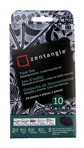 Sakura #50111 zentangle 10 pc set w/ 3.5" black tiles