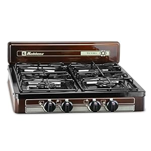 Koblenz PFK-400 Victoria 4-Burner Gas Stove, Bronze, 18" x 24"