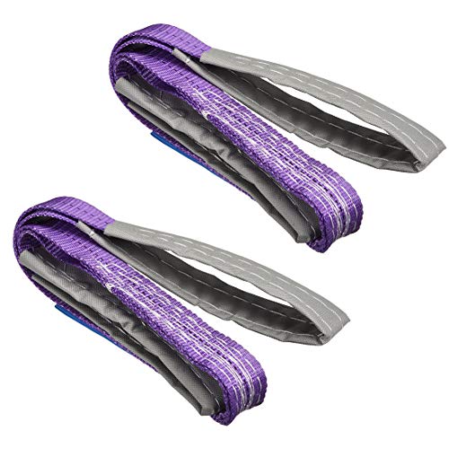uxcell Lift Strap 1.3"x 3.3' Web Lifting Straps 2200lbs Capacity for Construction Rigging Moving Towing Hoisting Work Gear Purple 2Pcs - Thumbnail 4