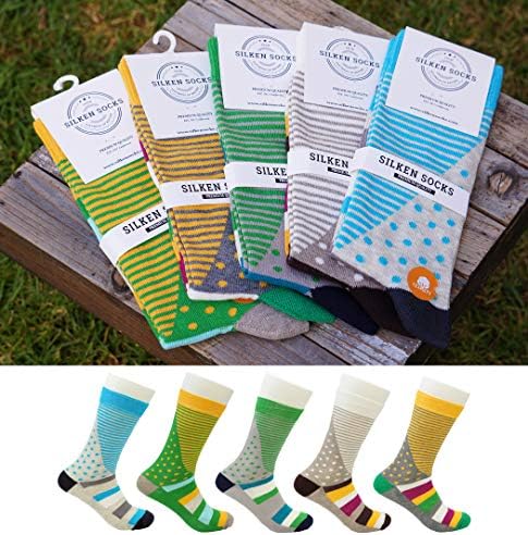 SILKEN Men's 5 Pair Premium Quality Casual Dress Socks - Natural Turkish Cotton