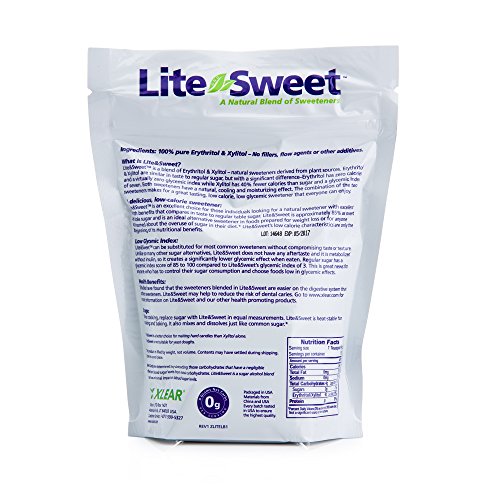 Lite and Sweet Natural Erythritol and Xylitol Sweetener Blend, 1 Pound