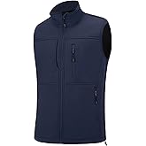 XinYangNi Men's Lightweight Softshell Golf Running Vest Outerwear Zip Up Fleece Lined Windproof Sleeveless Jacket for Hiking
