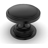 Amerdeco 10 Pack 1-1/4 inch Kitchen Cabinet Knobs Matte Black Cabinet Knobs Bedroom Dresser Drawer Knobs Single Hole Cabinet Handles
