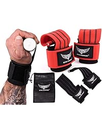 Gym Maniac GM Lifting Straps - Wrist, Hand, Palm Assist Gear for Pull Up Bar, Weights, Barbell, Crossfit, Deadlift - Strong Adjustable Grips with Metal Wedge for Men and Women - 5.5" Long, 2.7" Wide