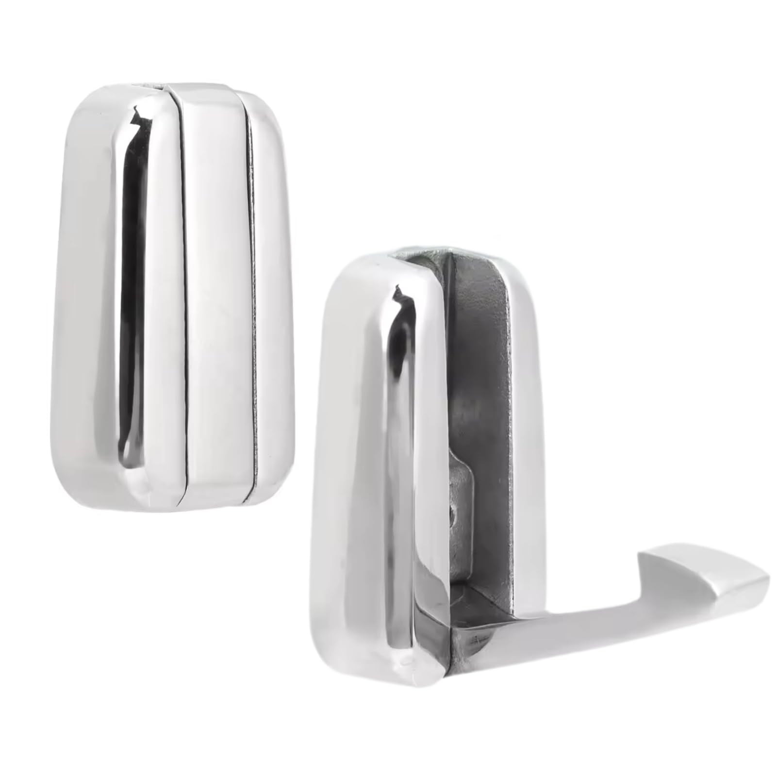 KIMISS 2Pcs Zinc Alloy Folding Hooks - for Motorhome RV Caravan Campervan Home - Heavy Duty Retractable Concealed Hook Foldable Hook Wall Mounted for Hanging Coat Jacket Towel Hats Keys, Silver