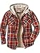 Legendary Whitetails Mens Camp Night Berber Lined Hooded Flannel, Cardinal Red Plaid, X-Large Tall