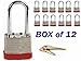 SALE! Knight Box (TM) Padlocks BOX of 12!!! Long Shackle (1 7/8