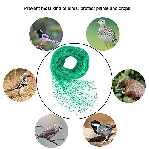 CODIRATO Vogelschutznetz 4x10m Teichnetz Laubnetz Gartennetz Grün Laubschutznetz Pflanzenschutznetz für Teich, Balkon, Garten, Bauernhof, 15mm x 15mm Löcher – Bild 3