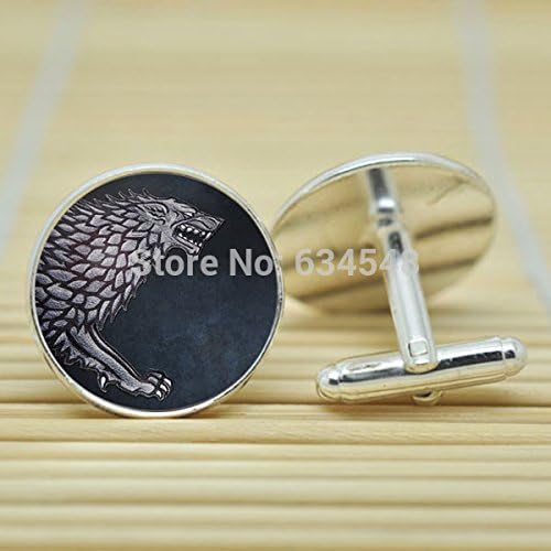 Pretty Lee Stark Game Of Thrones In Silver Cufflinks Glass Cabochon Cufflinks C3341