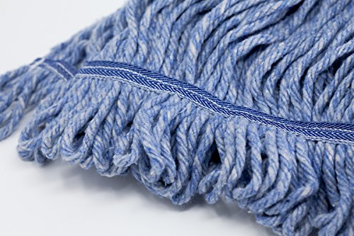 KLEEN HANDLER HEAVY DUTY Commercial Mop Head Replacement, Wet Industrial Blue Cotton Looped End String Cleaning Mop Head Refill - Thumbnail 7