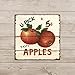 Barnyard Designs Retro Vintage Metal Tin Bar Sign, Decorative Wall Art Signage, Primitive Farmhouse Country Kitchen Home Décor (Apples)