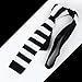 DAO3A01E Black White Stripes Leadership For Marriage Skinny Knit Neck Tie Woven Microfiber Classy Internet By Dan Smith