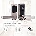 Fdit Door Lock Smart Keyless Digital Electronic Touchscreen Keypad Lever Lockset Security Entry Door Code Lock with 5 RFID Card Tags Knob Handle Stainless Steel Left/Right-Free Handed