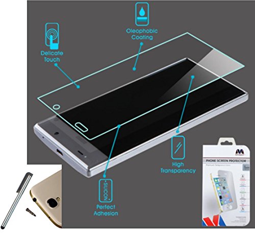 Premium Mybat Tempered Glass Screen Protector Shield For Sharp Aquos Crystal 306 (Virgin Mobile Boost Mobile Sprint)+ [World Acc Brand Stylus Pen + Dust Cap Gift Premium Mybat Tempered Glass Screen Protector Shield For Sharp Aquos Crystal 306 (Virgin Mobile Boost Mobile Sprint)+ [World Acc Brand Stylus Pen + Dust Cap Gift