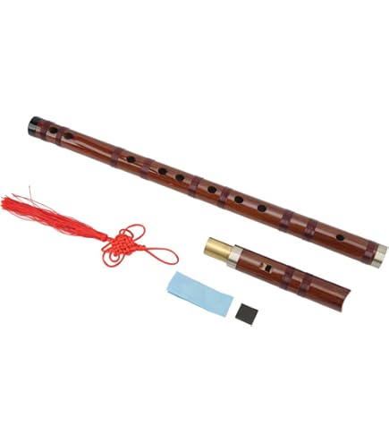 Flauto Basuri In Legno Bansuri - Strumento Musicale Indiano, 33 Cm, Per Principianti E Decorazione - Foto 4