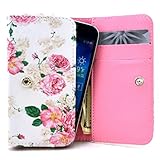 Orbic Slim Case,Universal Wallet Clutch Bag Carrying Flip Leather Smartphone Case with Card Slots for Orbic Slim 5.0 Inch-Rose Flowers Floral Style