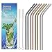 Metal Straws Stainless Steel Straws Reusable Drinking Straws with Brushes for 20 30OZ Yeti Tumbler Extra Long 6mm Wide Perfect for Christmas Hot Chocolate |Rose|Gold|Black|Silver