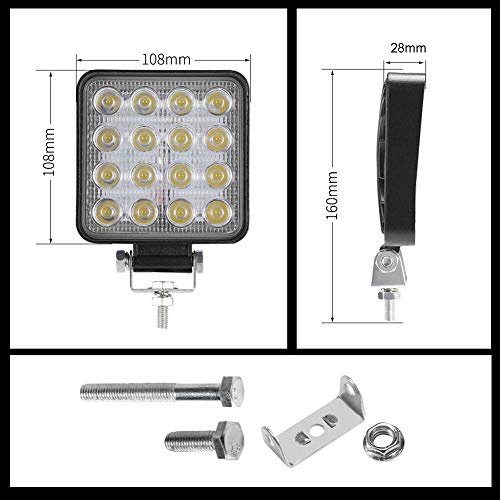 LED work light, LED off-road auxiliary headlight 12V 24V headlight IP67 waterproof reversing light for tractors car excavator SUV, UTV, ATV