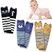 Baby Knee Pads for Crawling, 3 Pairs Breathable Unisex Toddler Cute Animal Leg Sleeve Warmers Thermal Infant Knee Pads Safety Protector Elbow Kneepads Baby Boots Socks