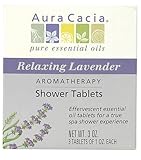 Aura Cacia Aromatherapy Shower Tablets Relaxing Lavender -- 3 Tablets - 2pc