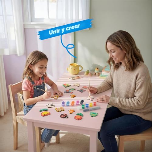JOYIN 12 Pieces Fantasy Wooden Magnets Set, Craft Set for Kids Ages 3-12, Painting Set with Wooden Magnets for Painting, Birthday Gifts
