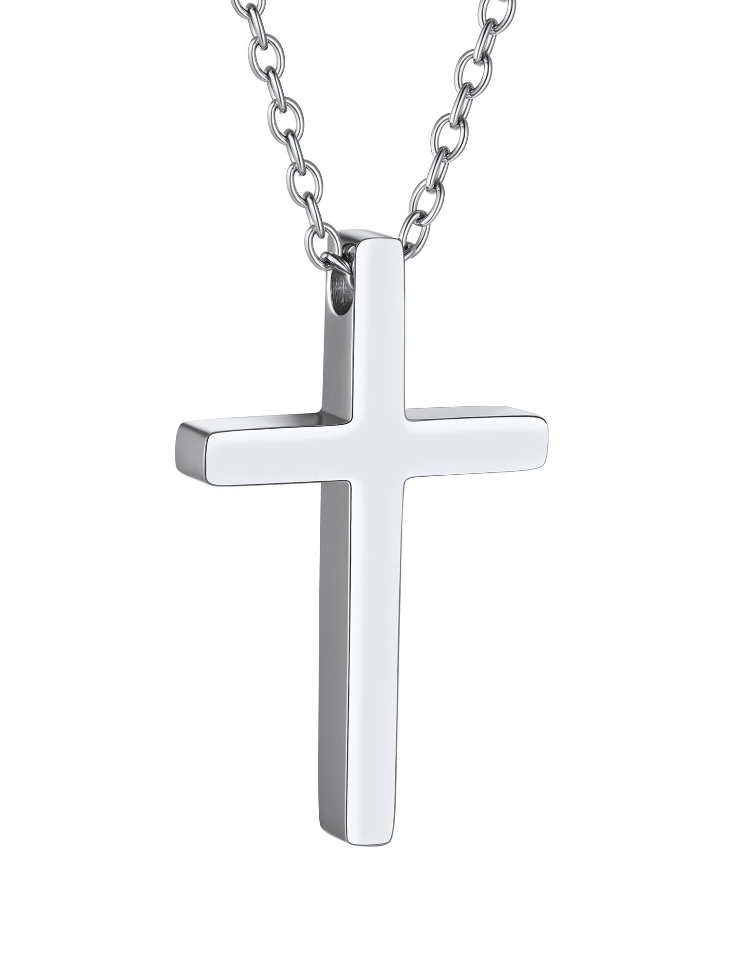 PROSTEEL Stainless Steel Cross Pendants Necklace with Chain Women Men Crucifix Religious Jewelry — image 1