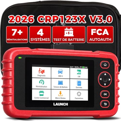 LAUNCH CRP123X V3.0 Professional OBD2 Diagnostic Device for All Cars and Brands - 4 System Diagnostic with Reset: EPB DPF Oil Service, SAS/BMS Battery Test