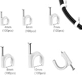 Loscrew 500 White Round Cable Clips 4mm 6mm 7mm 8mm 10mm Clamp Wire Holder view 2