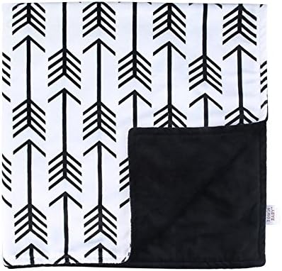 Towin Baby Arrow Minky Double Layer Receiving Blanket, Black 30"x30" …