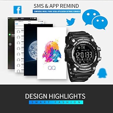 Digital Bluetooth reloj inteligente hombres impermeable LED Buceo ...