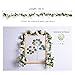 YILIYAJIA 3PCS Artificial Rose Garlands Silk Fake Rose Flowers Green Leaves Vine for Home Hotel Office Wedding Party Garden Craft Art Decor (White Color)