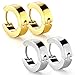 JewelrieShop Men Jewelry Set Huggie Earrings Hinged Hoop Dangle Earrings, Stainless Steel, Hypoallergenic, Urban Hoop Earrings