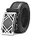 Squeple Mens Leather Belt Zinc Alloy Automatic Buckle 35MM Width Black Gift Box