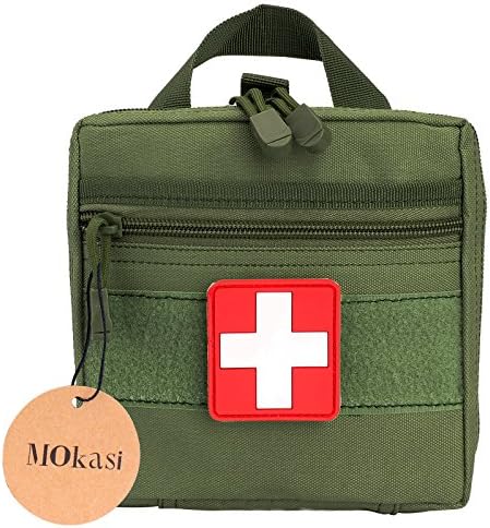 MoKasi Waterproof Tactical Medical Pouch MOLLE EMT First Aid IFAK Bag (Amy Green)