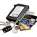 Edmen Zipper Key Wallet Leather Credit Card Case Coins Purse with ID Window for Women Men（Black）