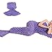 Awkli Mermaid Tail Blanket Crochet Super Soft Comfortable Suitable for All Seasons Sofa Blankets,Gift for Mother Day, Halloween, Thanks Giving Day, Valentine's (Purple)