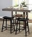 SilkWood Studio Belfast Solid Wood Counter Height Saddle Stool, Set of 2, Black