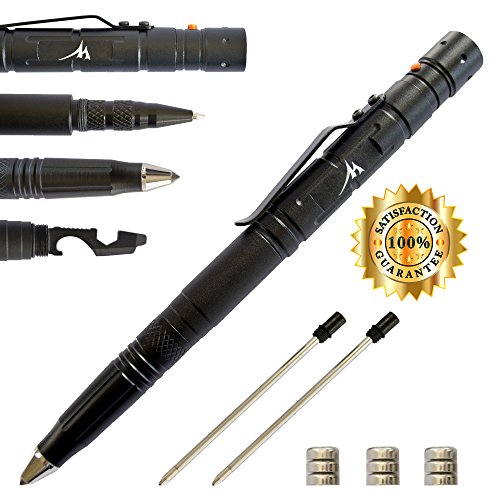 Self Defense Tactical Survival Pen Heavy Duty Emergency 5In1 Multitool Pens Flashlight