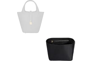 Hermes ZTUJO Picotin 18 Organizer - Luxury Purse Insert, Silky Smooth Fits Bags (Black)
