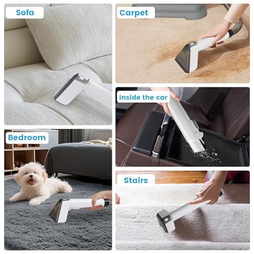 Domixo Carpet Cleaner Machines, Hot Water Multi-Purpose Portable Spot Cleaner, Wet/dry Upholstery Cleaner, 450W & Touchscreen Buttons, Deep Stain Cleaning from Pet, Carpets, Sofa, Stairs, Car Seats