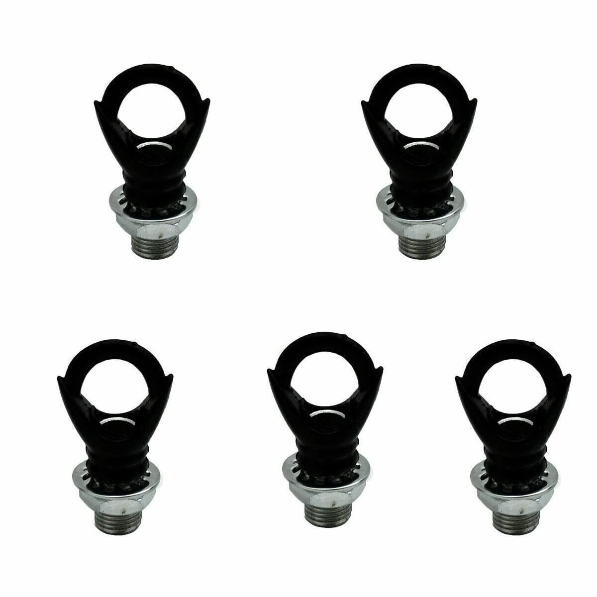 LEDSone 5PCS Mini Ceiling Antique Carving Buckle Design Q-Hanger M10 Screw and Nut Hook Ring 10mm Cord Grip Mount Ceiling Rose Hooks for Garden Office Kitchen Bedroom Outside (Hook Ring, Black)