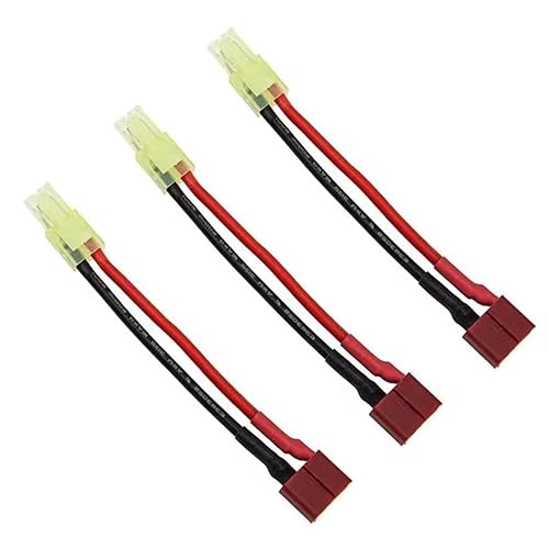 2-Pairs RC Car Tamiya Style To T Plug Connectors - 16AWG Silicone Cable Wires For Battery And ESC Connection