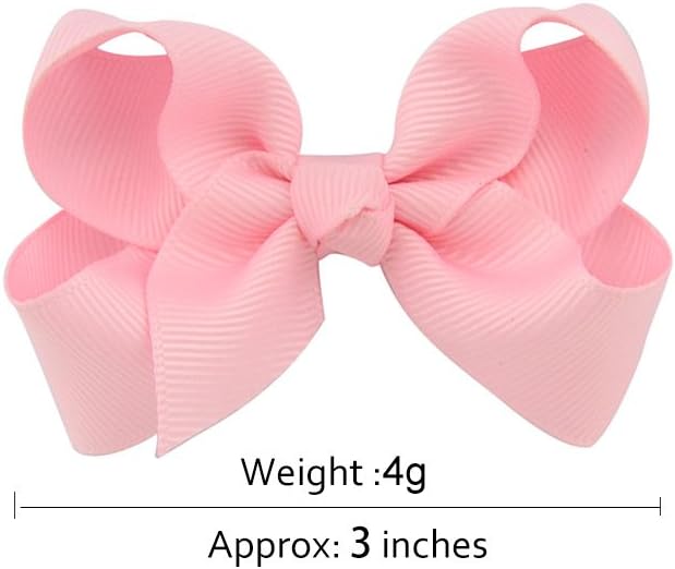 JOYOYO 40 Pcs Little Girls Hair Bow Clips Medium Size 3 Inch - Handmade Grosgrain Ribbon Hair Bows and Clips for Toddlers - Image 4