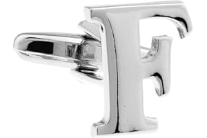 MRCUFF Letter A-Z Monogram Initial Cufflinks with a Presentation Gift Box & Polishing Cloth