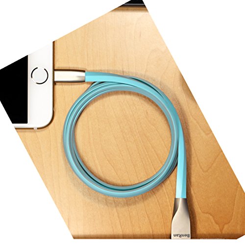 BenRan Lightning to USB Cable – 3.3 Feet /1 M Zinc Alloy Rhombus Charging Cable 2in1 Fast USB Charging cable for iOS & Android Systems (Blue, 3ft/1M) - Thumbnail 4