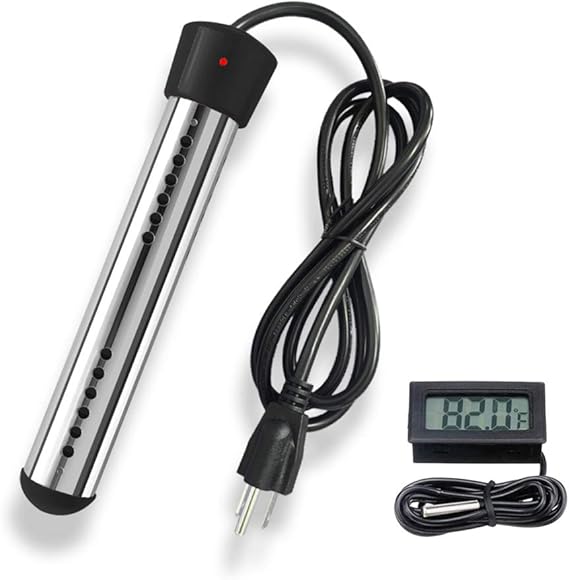 Immersion Bucket Water Heater, 1500W Portable Electric Submersible