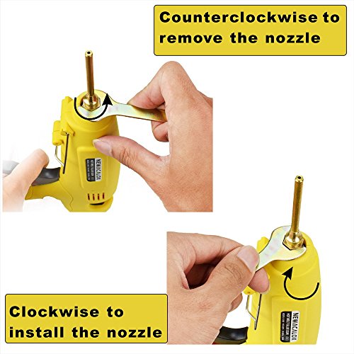Copper Glue Gun Nozzle Assortment Set Interchangeable with Spanner Kit