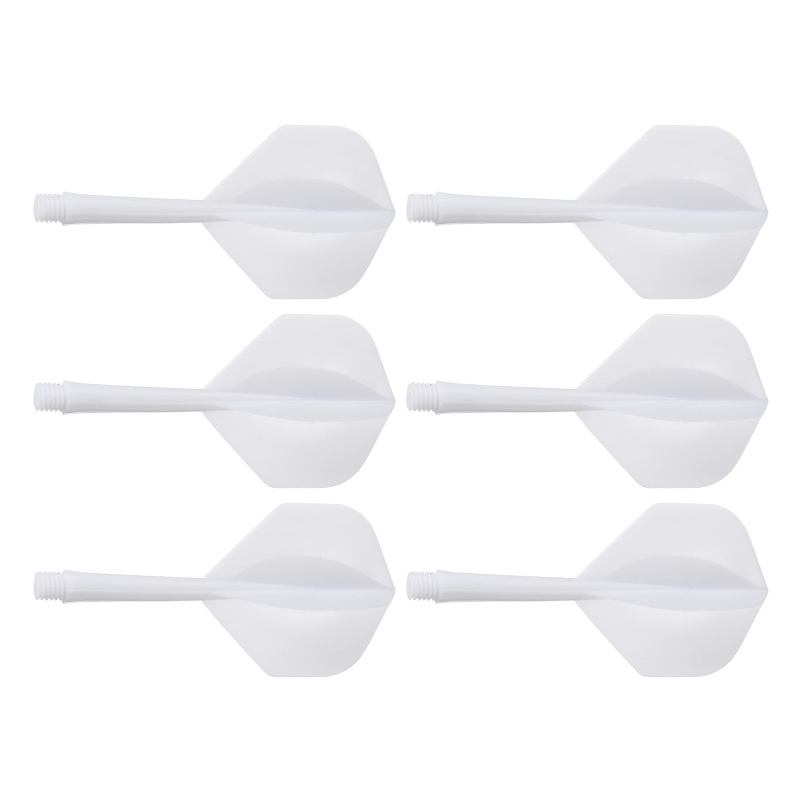 M METERXITY 6 Pack Integrated Dart Shaft and Flights-Screw In-one Dart Shaft, Plastic Anti-Fall, Apply to Soft Tip Darts and Steel Tip Darts (4BA, White)