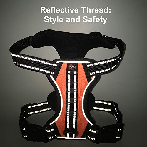Dog Harness No Pull Dog Vest with Leash Adjustable & Reflective Pet Vest Harnesses and Leash Easy Control for Small Medium Large Dogs (Medium, Orange) - Thumbnail 4