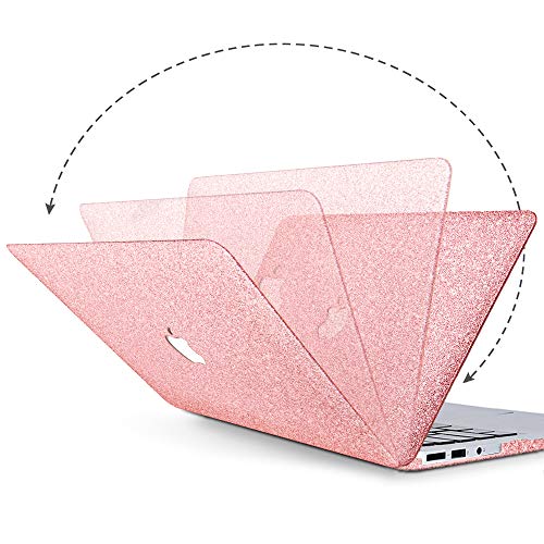 MacBook Air 13 inch Case,Anban Glitter Bling Smooth Protective Laptop Shell Slim Snap On Case with Keyboard Cover Compatible Mac Air 13" (A1369 & A1466,Older Ver 2010-2017 Release),Shining Rose Gold - Thumbnail 3